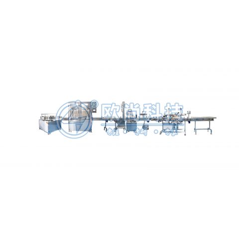  理瓶機(jī)+全自動(dòng)8頭磁力齒輪泵灌裝機(jī)（透明亞克力防護(hù)罩）+自動(dòng)提升機(jī)+全自動(dòng)精裝旋蓋機(jī)+全自動(dòng)立式鋁箔封口機(jī)+全自動(dòng)多功能貼標(biāo)機(jī)+打碼機(jī)+動(dòng)力收料平臺(tái) AS-L01+AS-GZ-CLBS08+AS-TSJ+AS-JZXGJ-02+AS-3000+AS-NS05A+AS-SLPT 